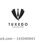 Tuxedo Suit Logo Template with Bow Tie For Men's Fashion. 143040843