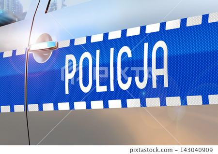 Police Car Door in Poland 143040909