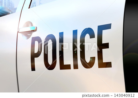 Police Car Door in the USA Police Car Door in the USA 143040912