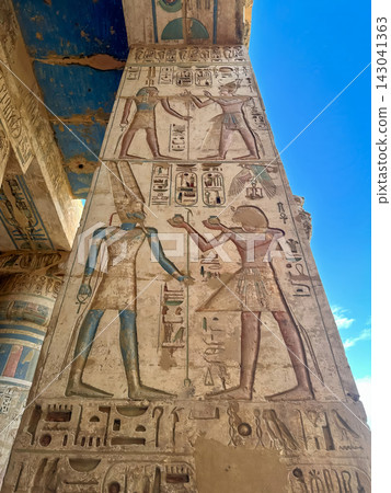 Medinet Habu, the mortuary temple of Ramesses III, located on the west bank of Luxor, Egypt. Medinet Habu, the mortuary temple of Ramesses III, located on the west bank of Luxor, Egypt. 143041363