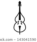 Simple illustration of a double bass 143041590