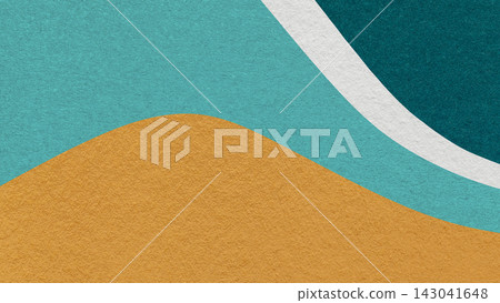 Mustard abstract fluid wavy layered textured paper background with cyan teal flowing curved waves with copy space for banner Mustard abstract fluid wavy layered textured paper background with cyan teal flowing curved waves with copy space for banner 143041648