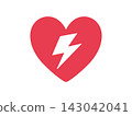 Lightning heart icon vector illustration 143042041