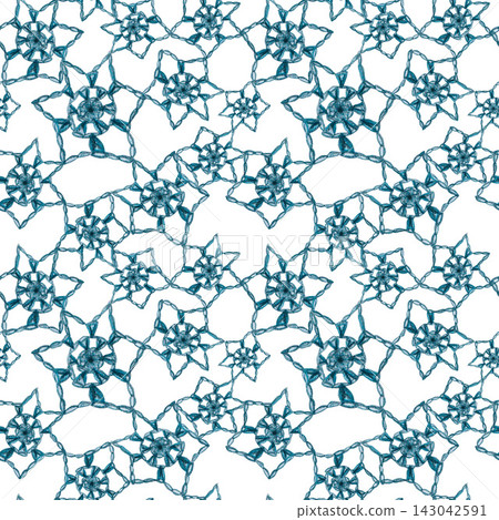 Seamless pattern with blue knitted snowflakes hand drawn watercolor illustration. Delicate design element for wallpaper, papers for scrapbooking, winter planner covers, and craft home textile Seamless pattern with blue knitted snowflakes hand drawn watercolor illustration. Delicate design element for wallpaper, papers for scrapbooking, winter planner covers, and craft home textile 143042591