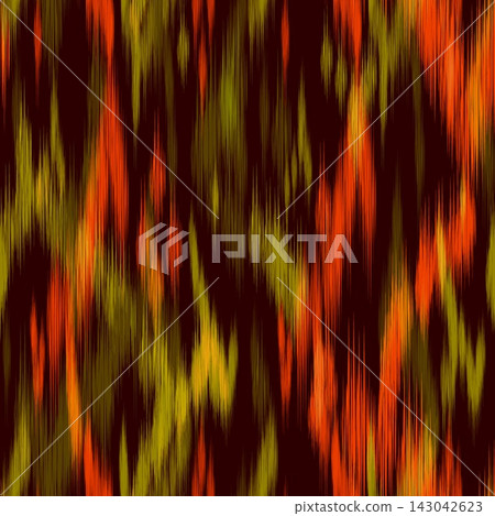 Hand-drawn Seamless Warm Orange Flame Ikat Pattern for Modern Fashion Textile Wallpaper and Decor Hand-drawn Seamless Warm Orange Flame Ikat Pattern for Modern Fashion Textile Wallpaper and Decor 143042623