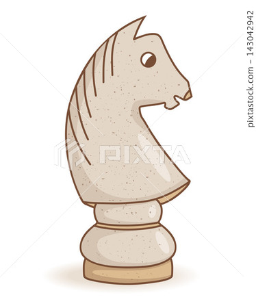 Vintage Chess Knight Piece Single. Textured Grunge Grain Craft Wooden Board Game Standalone Horse Light Figure. Vector Illustration. Hand Drawn for Business Strategy Poster Print Merch Design Vintage Chess Knight Piece Single. Textured Grunge Grain Craft Wooden Board Game Standalone Horse Light Figure. Vector Illustration. Hand Drawn for Business Strategy Poster Print Merch Design 143042942
