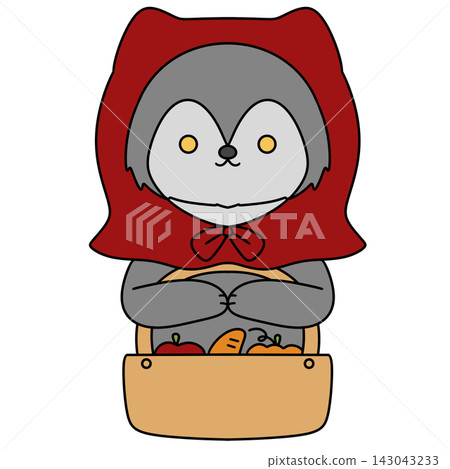 Cute fox in red hooded cloak Cute fox in red hooded cloak 143043233