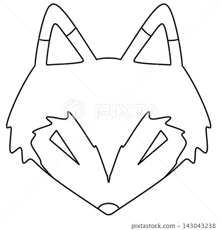 Simple line drawing of a fox's face 143043238