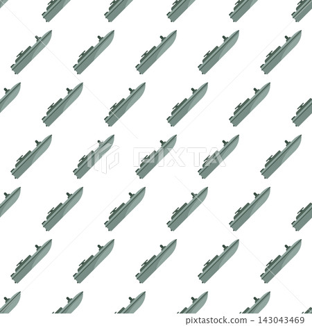 Seamless pattern with naval torpedo unmanned naval vessel icons, ideal for defense, tech, gaming and military-themed textiles, branding and packaging design. Seamless pattern with naval torpedo unmanned naval vessel icons, ideal for defense, tech, gaming and military-themed textiles, branding and packaging design. 143043469
