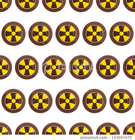 Seamless pattern with brown round medieval shields, ideal for fantasy, gaming and heraldry-themed textiles, wallpaper and packaging design. Seamless pattern with brown round medieval shields, ideal for fantasy, gaming and heraldry-themed textiles, wallpaper and packaging design. 143043472