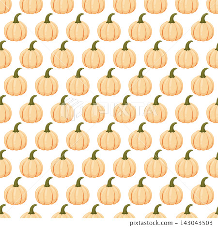 Seamless pattern with spice garden pumpkins, perfect for fall harvest, farmers market, kitchen and Thanksgiving-themed textile and packaging design. Seamless pattern with spice garden pumpkins, perfect for fall harvest, farmers market, kitchen and Thanksgiving-themed textile and packaging design. 143043503