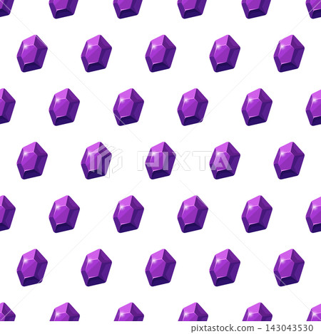 Seamless pattern with purple amethyst gemstones, ideal for jewelry branding, luxury packaging, textiles and fashion-related design projects. Seamless pattern with purple amethyst gemstones, ideal for jewelry branding, luxury packaging, textiles and fashion-related design projects. 143043530