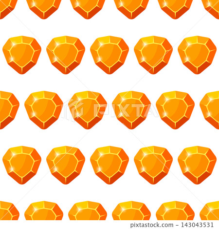 Seamless pattern with yellow citrine gemstones, ideal for jewelry branding, luxury packaging, textiles and fashion-related design projects. Seamless pattern with yellow citrine gemstones, ideal for jewelry branding, luxury packaging, textiles and fashion-related design projects. 143043531
