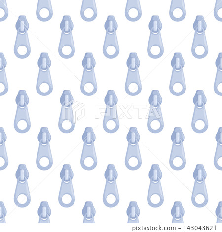 Seamless pattern with cute zipper pulls, perfect for fashion, apparel, bags and sewing or craft-themed textile and packaging design. Seamless pattern with cute zipper pulls, perfect for fashion, apparel, bags and sewing or craft-themed textile and packaging design. 143043621