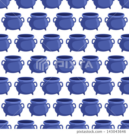 Halloween-themed seamless pattern featuring magic witch's cauldrons, ideal for fabric, wrapping paper, packaging and holiday-themed design projects. Halloween-themed seamless pattern featuring magic witch's cauldrons, ideal for fabric, wrapping paper, packaging and holiday-themed design projects. 143043646