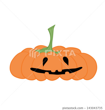 Isolated pumpkin with smile cutout on transparent background 143043735