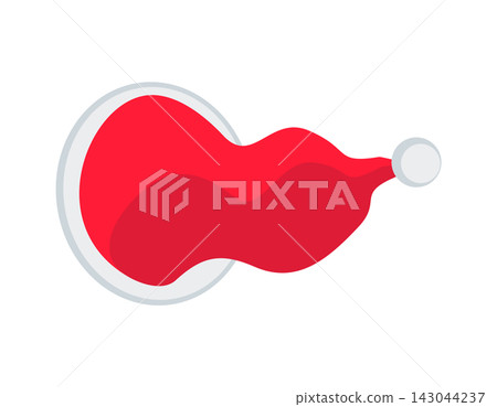 Santa Claus red white hat. Festive Santa cap Santa Claus red white hat. Festive Santa cap 143044237