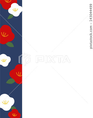 Camellia flower side frame illustration Camellia flower side frame illustration 143044499