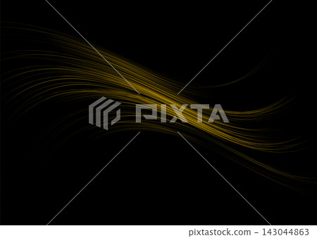 Golden yellow flowing linear waves abstract futuristic tech background Golden yellow flowing linear waves abstract futuristic tech background 143044863