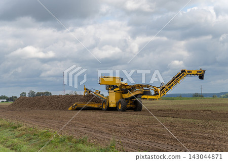 Large yellow sugar beet harvester Large yellow sugar beet harvester 143044871