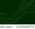 Abstract green glowing circuit board lines technology background 143044874