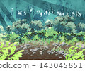 Deep in the forest, a thicket. A hand-drawn illustration. Deep in the forest, a thicket. A hand-drawn illustration. 143045851