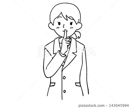 Female line drawing, quietly silenced, secret business illustration material Female line drawing, quietly silenced, secret business illustration material 143045994