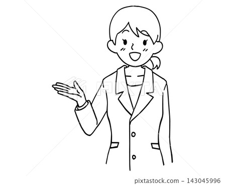 推薦的商業插畫素材：女性線條畫指南及講解。 143045996