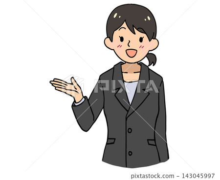 推薦用於解釋女士灰色西裝顏色的商業插圖素材。 143045997