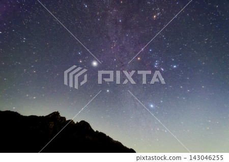 Winter constellations rising over Mt. Mizugaki Winter constellations rising over Mt. Mizugaki 143046255