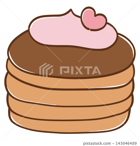 Stack of Pancakes With Pink Frosting Stack of Pancakes With Pink Frosting 143046489