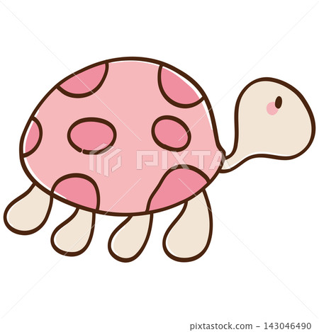 Cute Pink Turtle Illustration Cute Pink Turtle Illustration 143046490