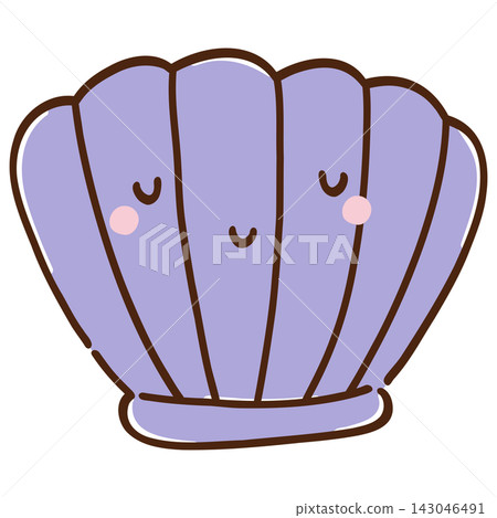 Cute Purple Seashell Illustration Cute Purple Seashell Illustration 143046491