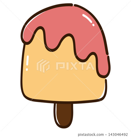 Handdrawn Strawberry Ice Cream Bar Handdrawn Strawberry Ice Cream Bar 143046492