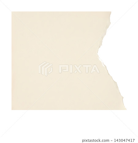 Blank torn paper sheet with ripped edges on transparent background 143047417