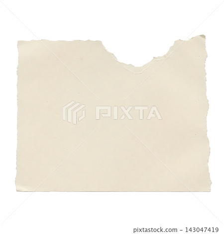 Blank torn paper sheet with ripped edges on transparent background 143047419