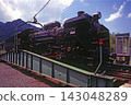 Steam locomotive C58 and turntable 143048289