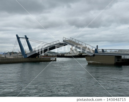 The drawbridge as seen from the sea, Blue Wing Moji The drawbridge as seen from the sea, Blue Wing Moji 143048715