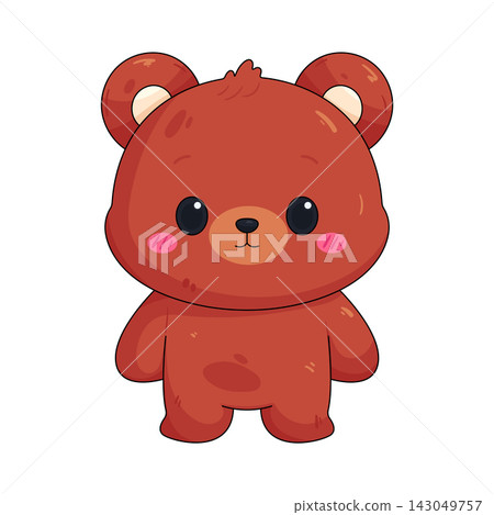Illustration of cute bear standing Illustration of cute bear standing 143049757