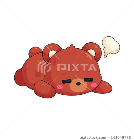 Illustration of cute tired bear Illustration of cute tired bear 143049778