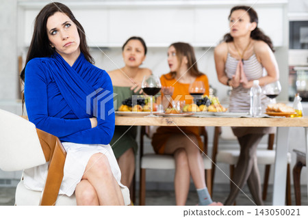 Female friends during family quarrel accuse Spanish woman Female friends during family quarrel accuse Spanish woman 143050021