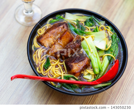 Chinese pork rib noodle soup in bowl Chinese pork rib noodle soup in bowl 143050230