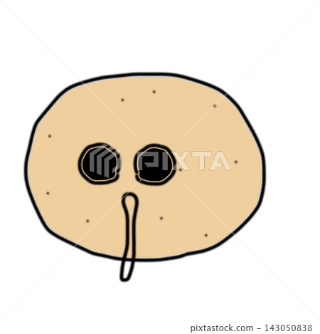 Hand-drawn potato character, round, bewildered. Hand-drawn potato character, round, bewildered. 143050838