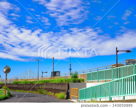 中川濱海大道上,湛藍的天空和朵朵白雲令人心曠神怡。 中川濱海大道上,湛藍的天空和朵朵白雲令人心曠神怡。 143050995
