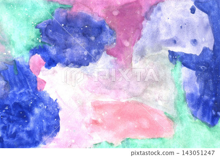 Hand drawn abstract watercolor illustration. Blurry background in blue, pink, lilac colors. Hand drawn abstract watercolor illustration. Blurry background in blue, pink, lilac colors. 143051247