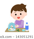 一個女孩正在製作雪花球(插圖) 一個女孩正在製作雪花球(插圖) 143051291