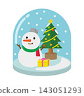 雪球裡有雪人和聖誕樹(圖) 雪球裡有雪人和聖誕樹(圖) 143051293