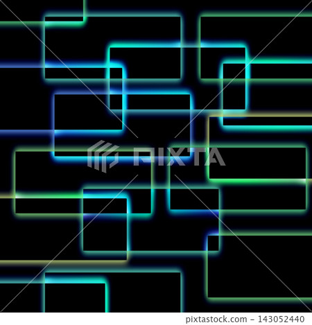 Square neon background material Square neon background material 143052440