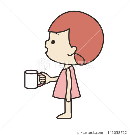一幅女孩漱口的插圖 143052712