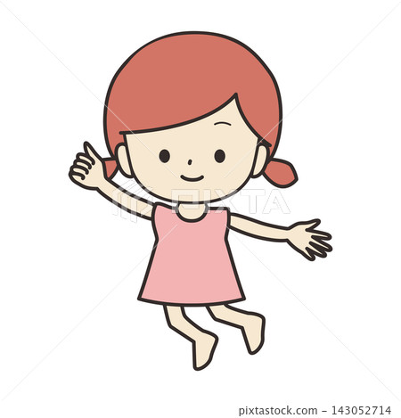 一個跳躍的女孩的插圖 一個跳躍的女孩的插圖 143052714